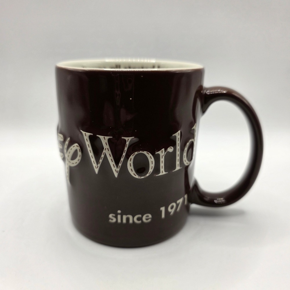 Disney Parks Walt Disney World Since 1971 Embossed Brown Coffee Mug Ceramic‎